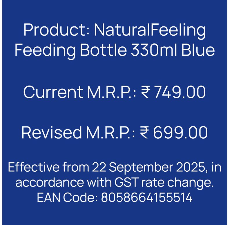 Natural Feeling Feeding Bottle (330ml, Slow) (Blue) image number 8